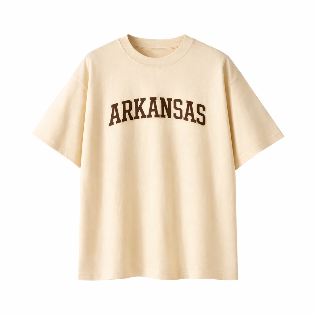 Arkansas State Pride T-Shirt in Cream / Brown