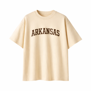 Arkansas State Pride T-Shirt in Cream / Brown