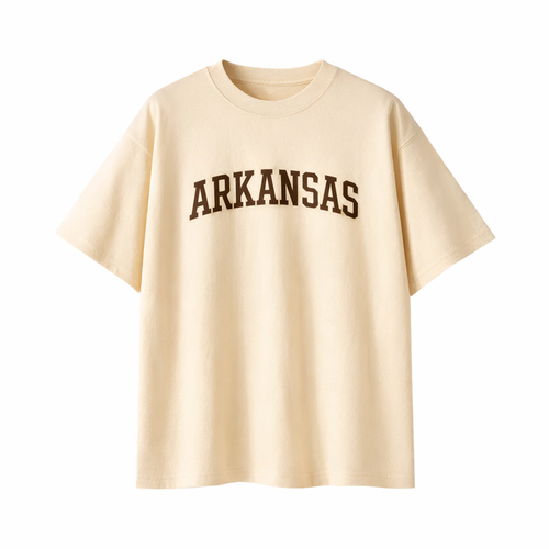 Arkansas State Pride T-Shirt in Cream / Brown