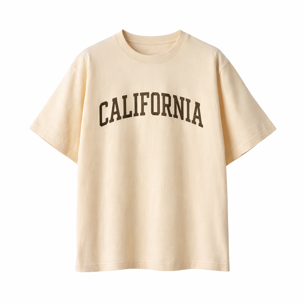 California State Pride T-Shirt in Cream / Brown
