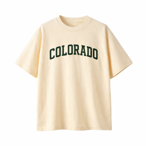 Colorado State Pride T-Shirt in Cream / Forest Green