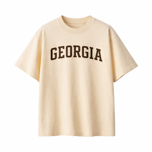 Georgia State Pride T-Shirt in Cream / Brown