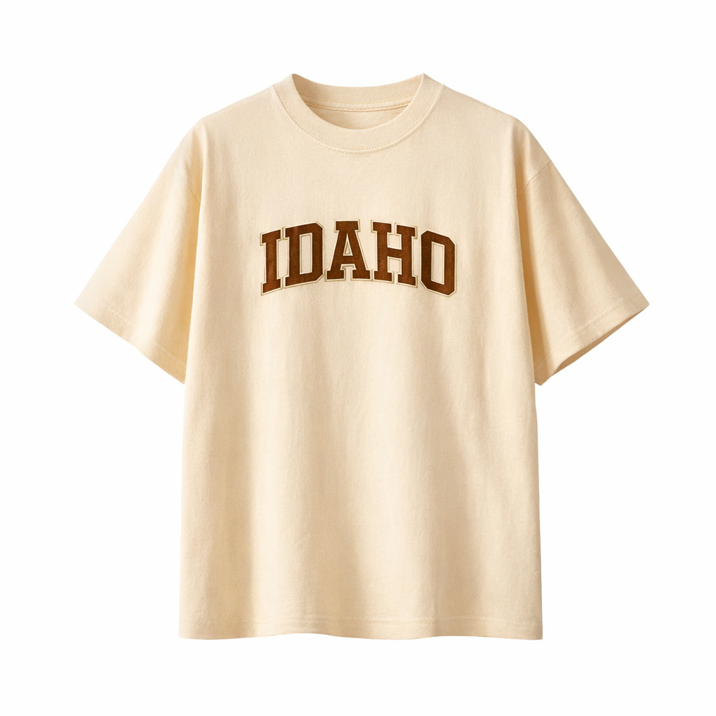 Idaho State Pride T-Shirt in Cream / Brown
