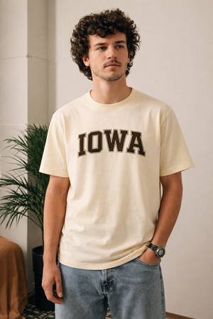 Iowa State Pride T-Shirt in Cream / Brown — lifestyle 1