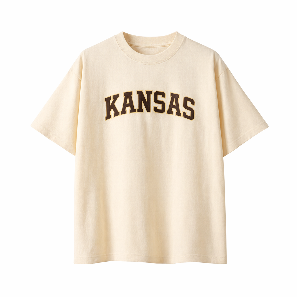 Kansas State Pride T-Shirt in Cream / Brown