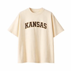 Kansas State Pride T-Shirt in Cream / Brown