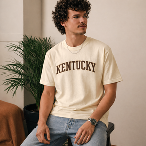 Kentucky State Pride T-Shirt in Cream / Brown — lifestyle 2