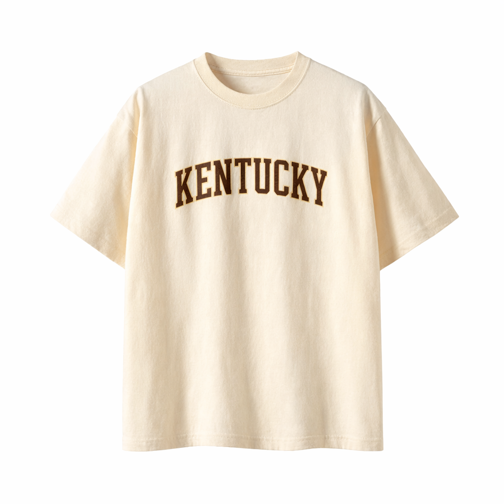 Kentucky State Pride T-Shirt in Cream / Brown