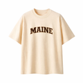 Maine State Pride T-Shirt in Cream / Brown