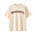 Massachusetts State Pride T-Shirt in Cream / Brown
