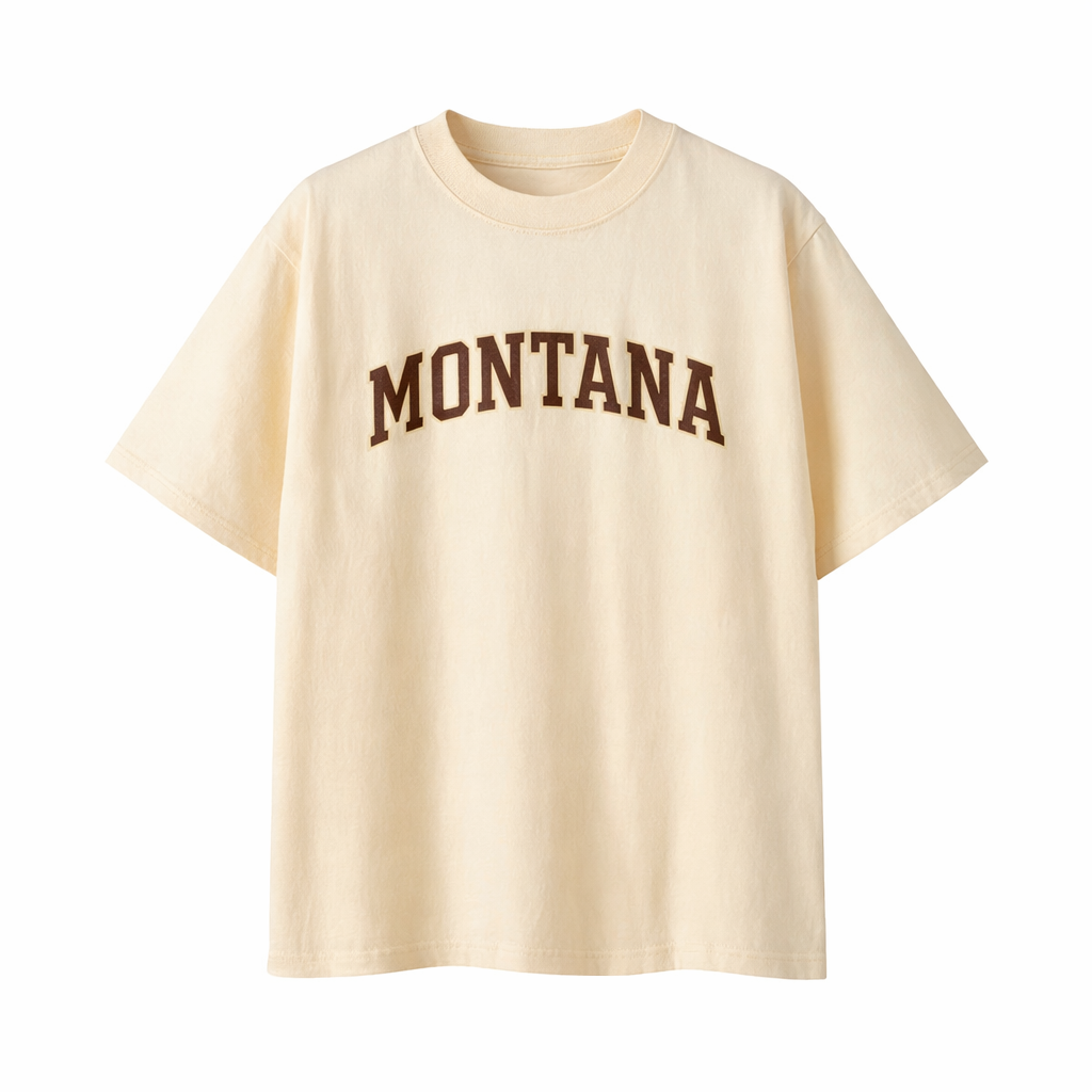 Montana State Pride T-Shirt in Cream / Brown