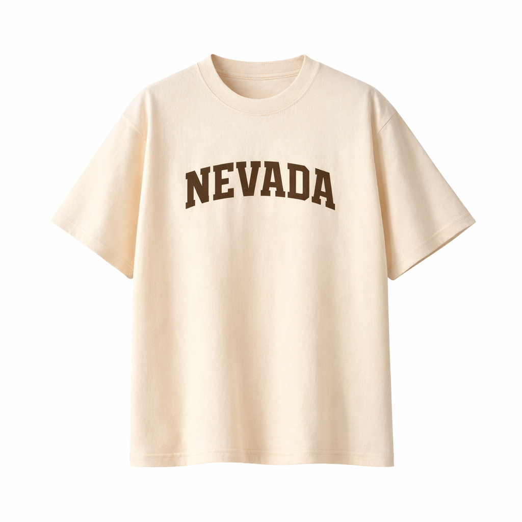 Nevada State Pride T-Shirt in Cream / Brown