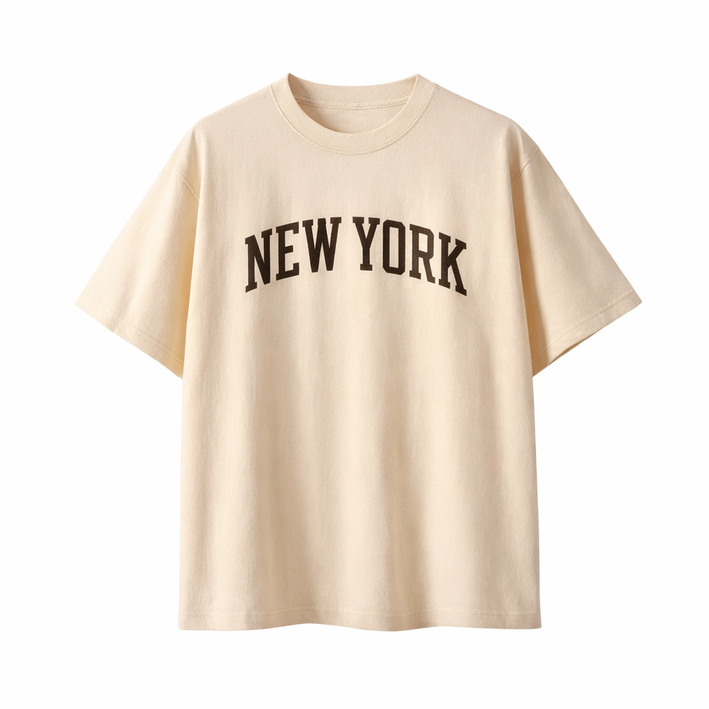 New York State Pride T-Shirt in Cream / Brown