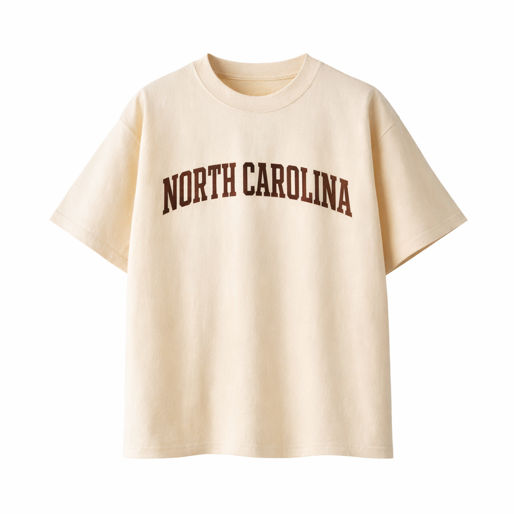 North Carolina State Pride T-Shirt in Cream / Brown