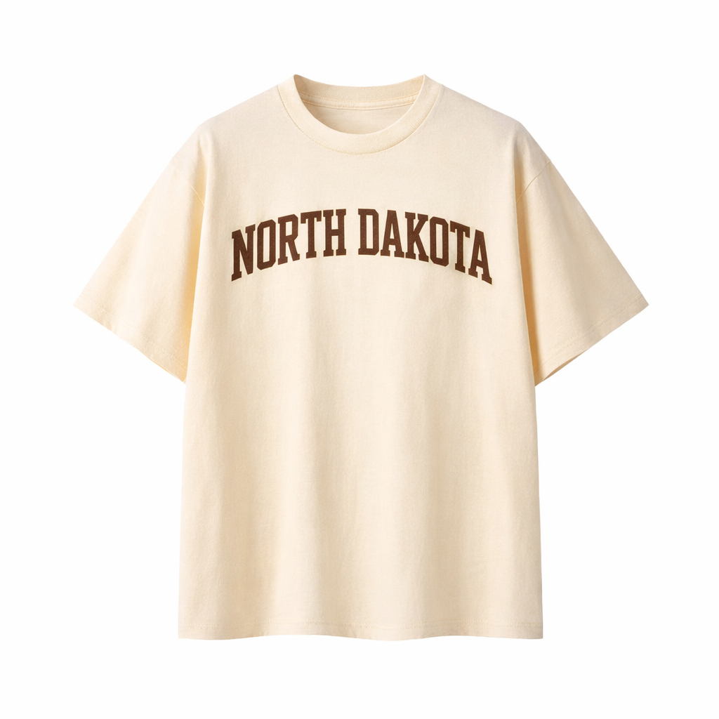 North Dakota State Pride T-Shirt in Cream / Brown