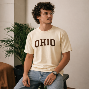 Ohio State Pride T-Shirt in Cream / Brown — lifestyle 2