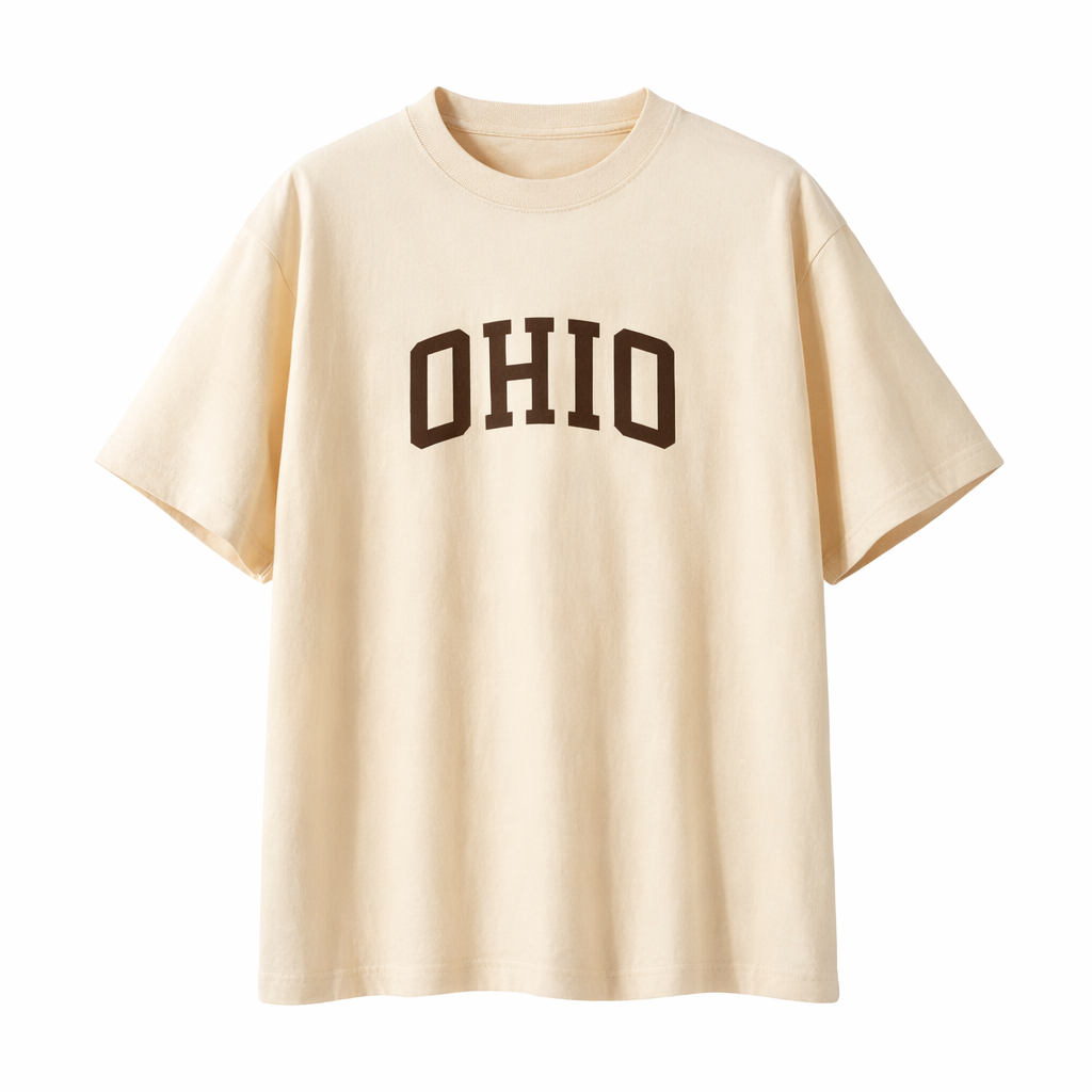 Ohio State Pride T-Shirt in Cream / Brown