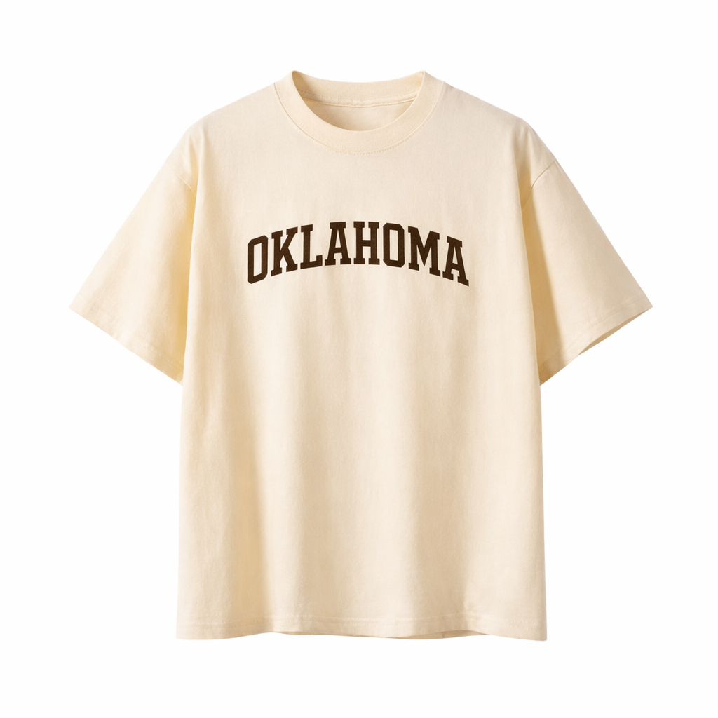 Oklahoma State Pride T-Shirt in Cream / Brown