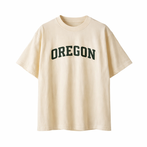 Oregon State Pride T-Shirt in Cream / Forest Green