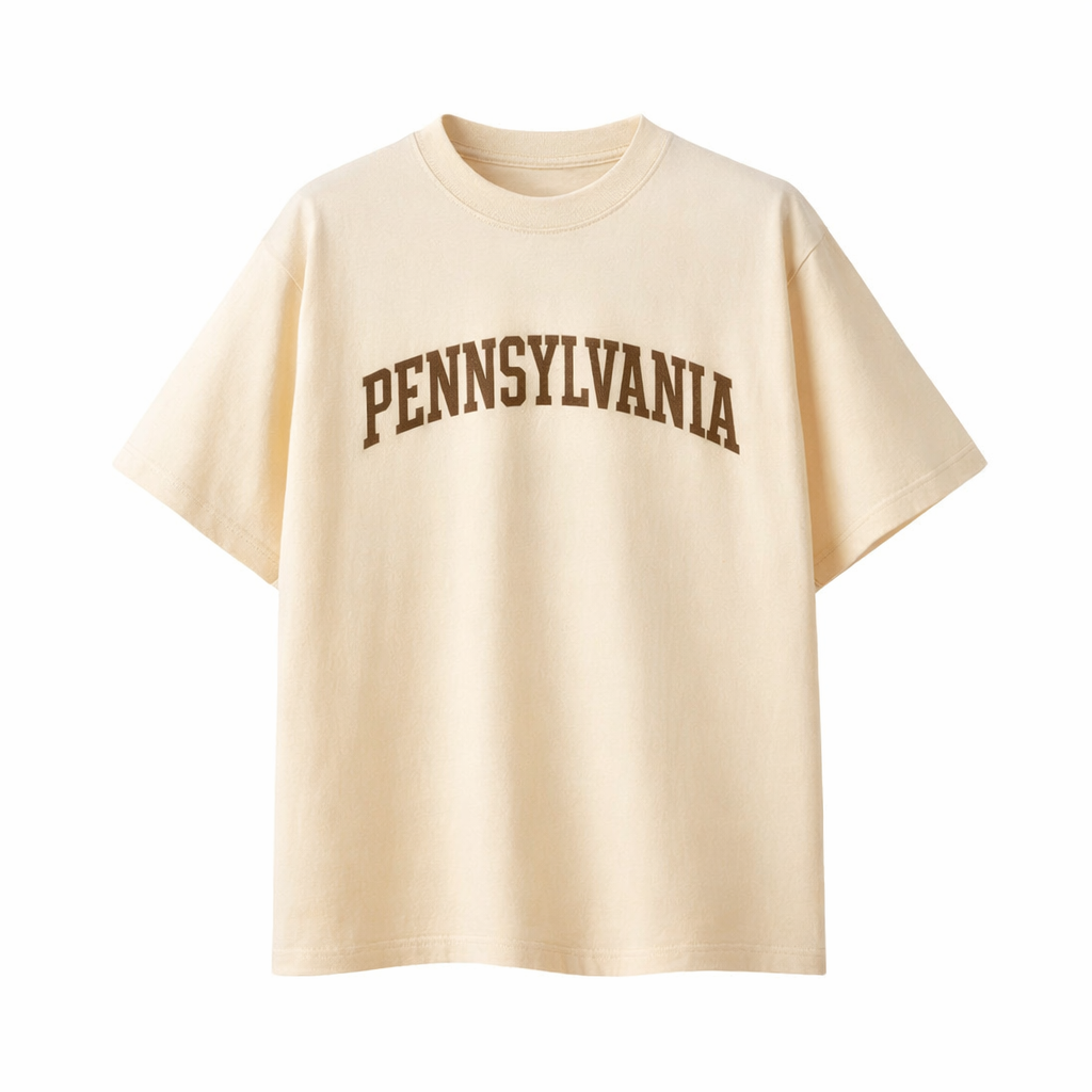 Pennsylvania State Pride T-Shirt in Cream / Brown