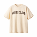 Rhode Island State Pride T-Shirt in Cream / Brown