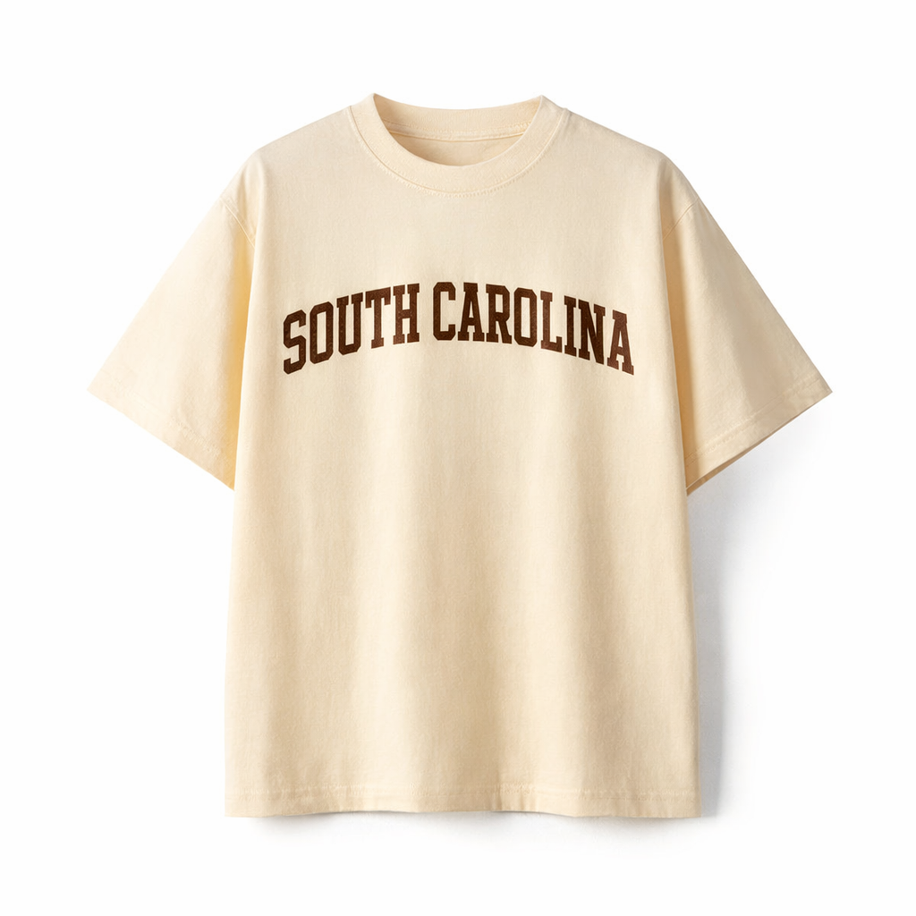 South Carolina State Pride T-Shirt in Cream / Brown
