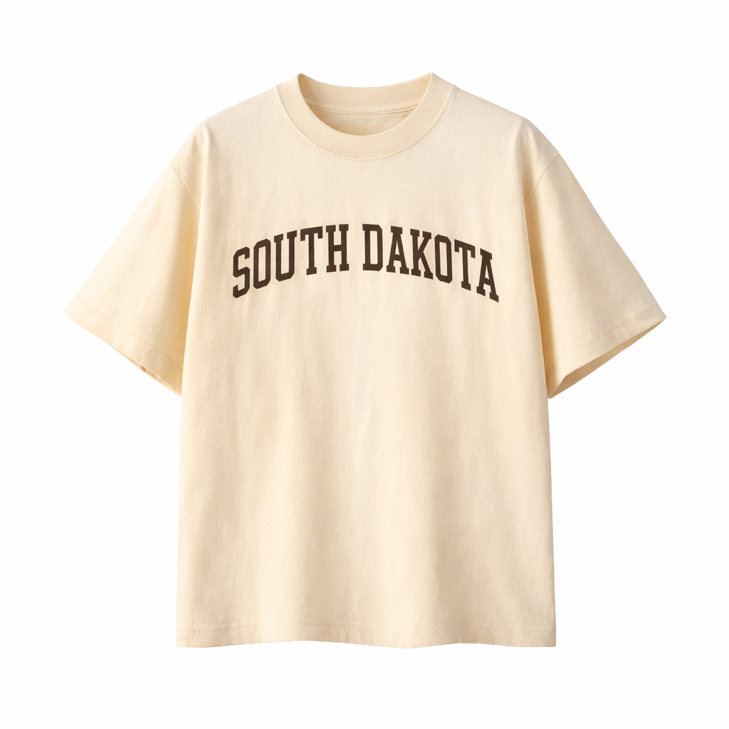 South Dakota State Pride T-Shirt in Cream / Brown