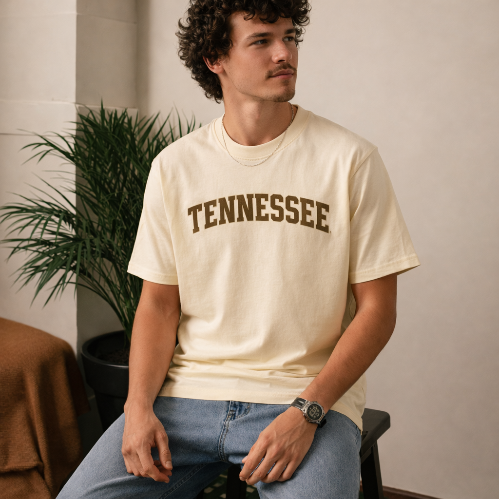 Tennessee State Pride T-Shirt in Cream / Brown — lifestyle 2