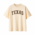 Texas State Pride T-Shirt in Cream / Brown