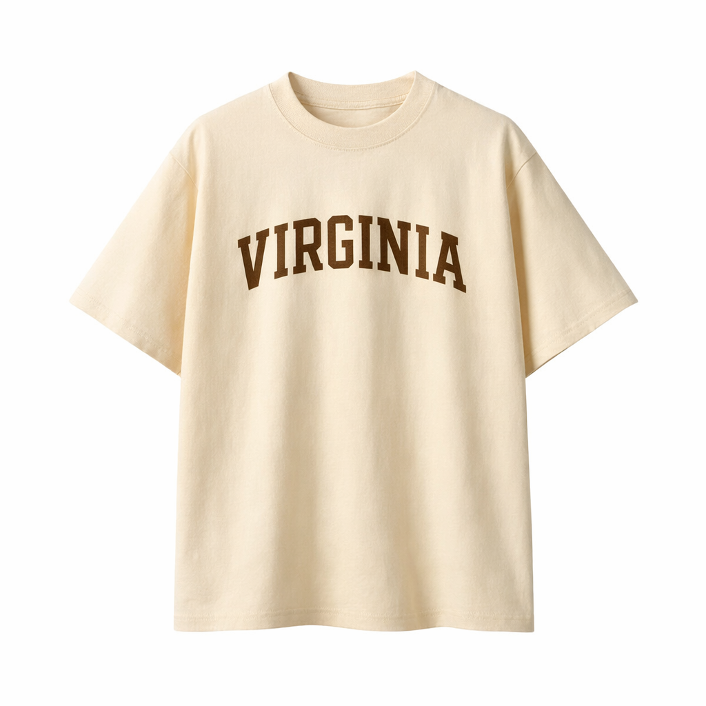 Virginia State Pride T-Shirt in Cream / Brown
