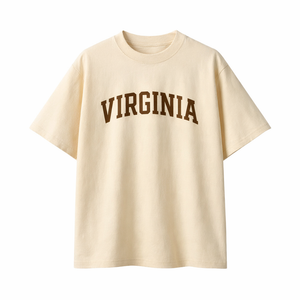 Virginia State Pride T-Shirt in Cream / Brown