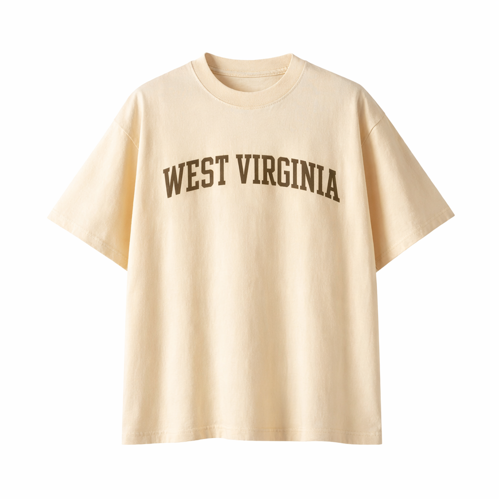 West Virginia State Pride T-Shirt in Cream / Brown
