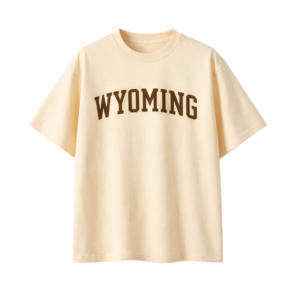 Wyoming State Pride T-Shirt in Cream / Brown