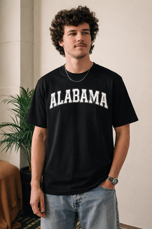 Alabama State Pride T-Shirt in Black / White — lifestyle 1