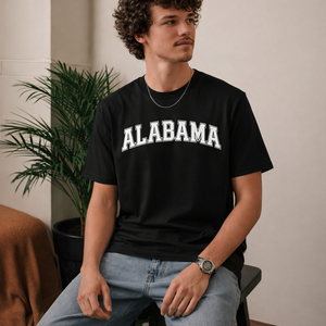 Alabama State Pride T-Shirt in Black / White — lifestyle 2