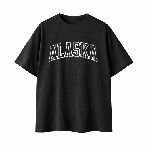 Alaska State Pride T-Shirt in Black / White
