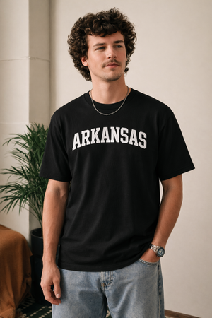 Arkansas State Pride T-Shirt in Black / White — lifestyle 1