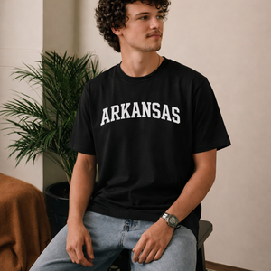 Arkansas State Pride T-Shirt in Black / White — lifestyle 2