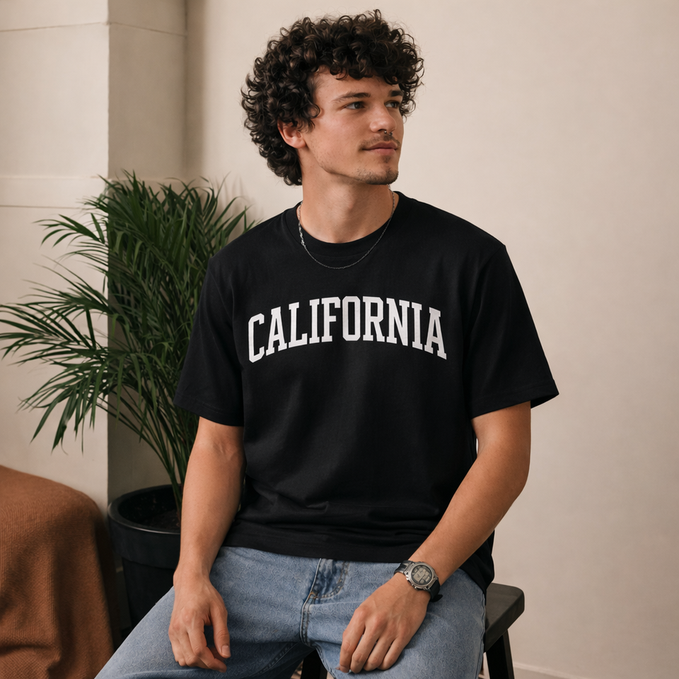 California State Pride T-Shirt in Black / White — lifestyle 2