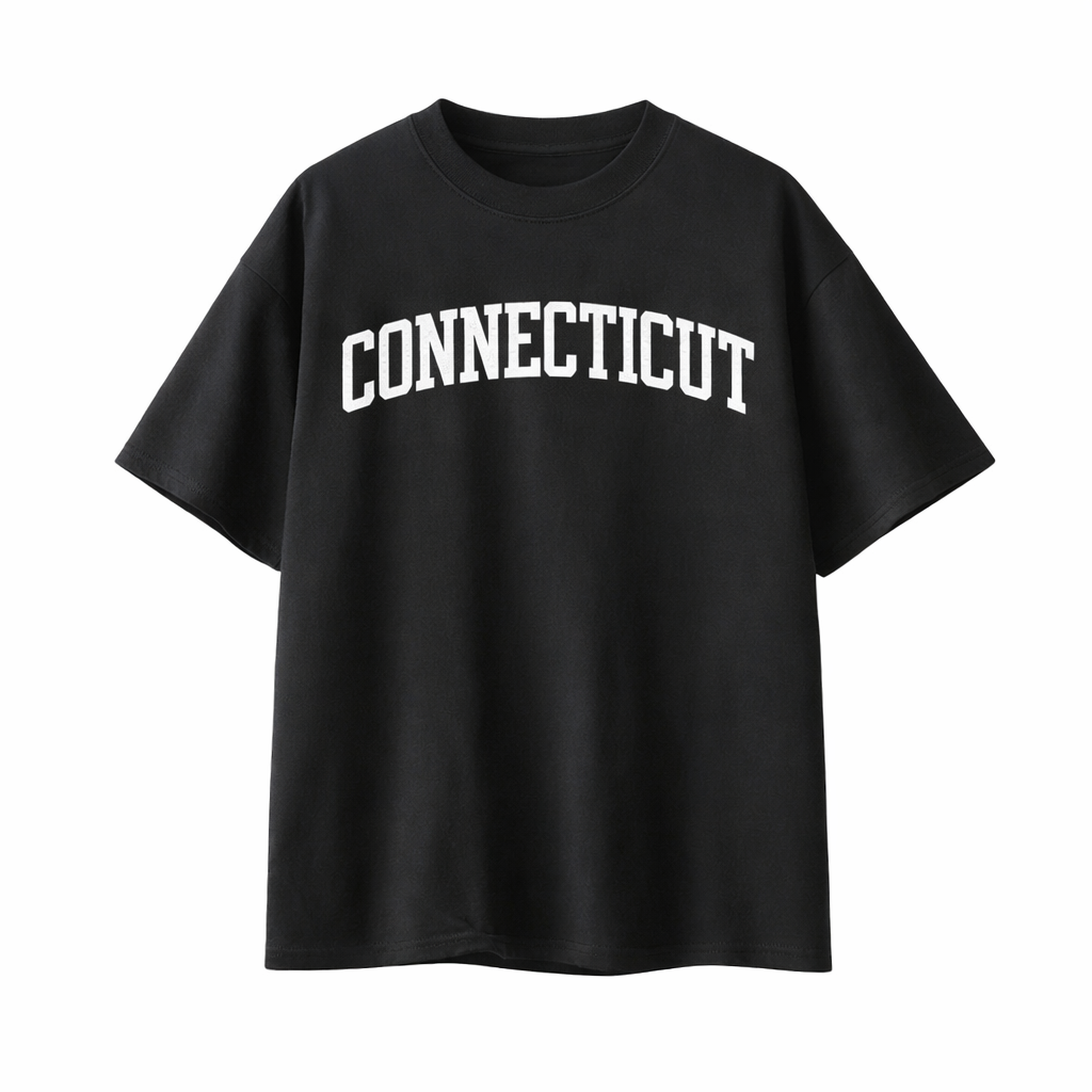 Connecticut State Pride T-Shirt in Black / White