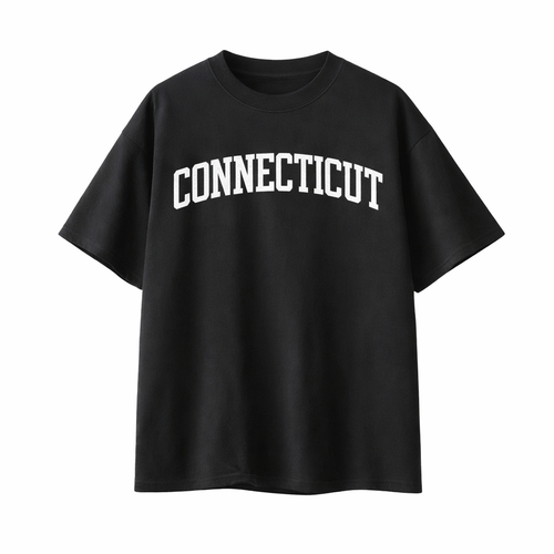 Connecticut State Pride T-Shirt in Black / White