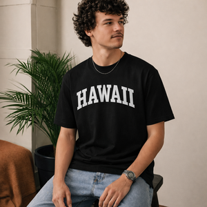 Hawaii State Pride T-Shirt in Black / White — lifestyle 2