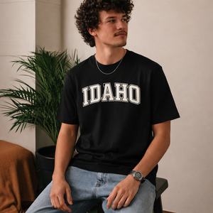 Idaho State Pride T-Shirt in Black / White — lifestyle 2