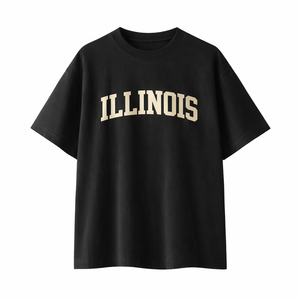 Illinois State Pride T-Shirt in Black / White