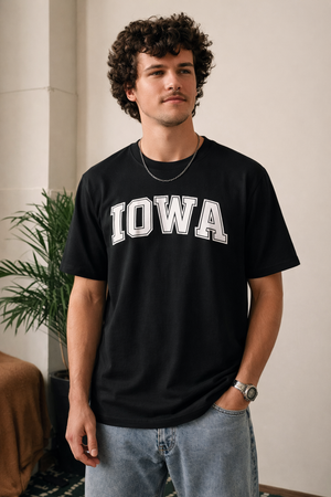 Iowa State Pride T-Shirt in Black / White — lifestyle 1
