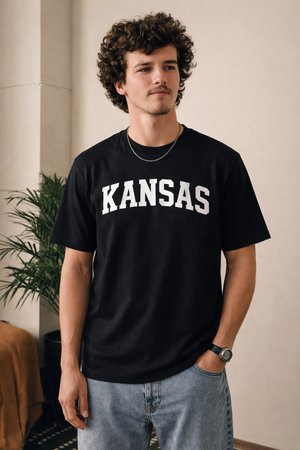 Kansas State Pride T-Shirt in Black / White — lifestyle 1