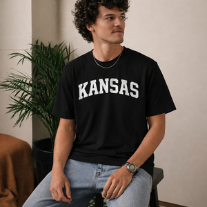 Kansas State Pride T-Shirt in Black / White — lifestyle 2
