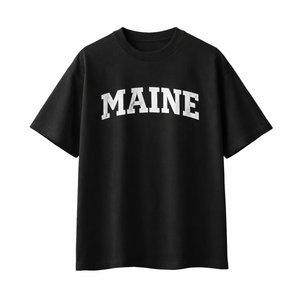 Maine State Pride T-Shirt in Black / White