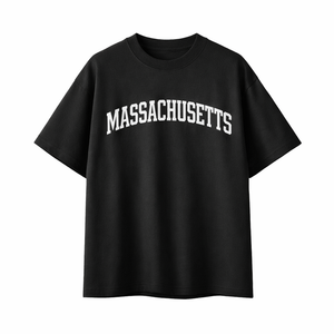 Massachusetts State Pride T-Shirt in Black / White