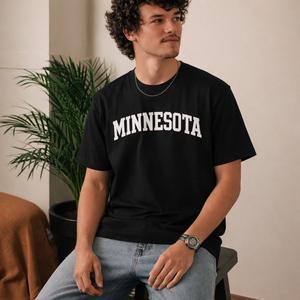 Minnesota State Pride T-Shirt in Black / White — lifestyle 2